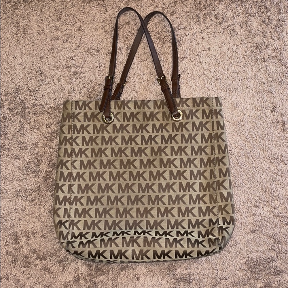 Michael Kors Canvas Tote Bag (dark brown)